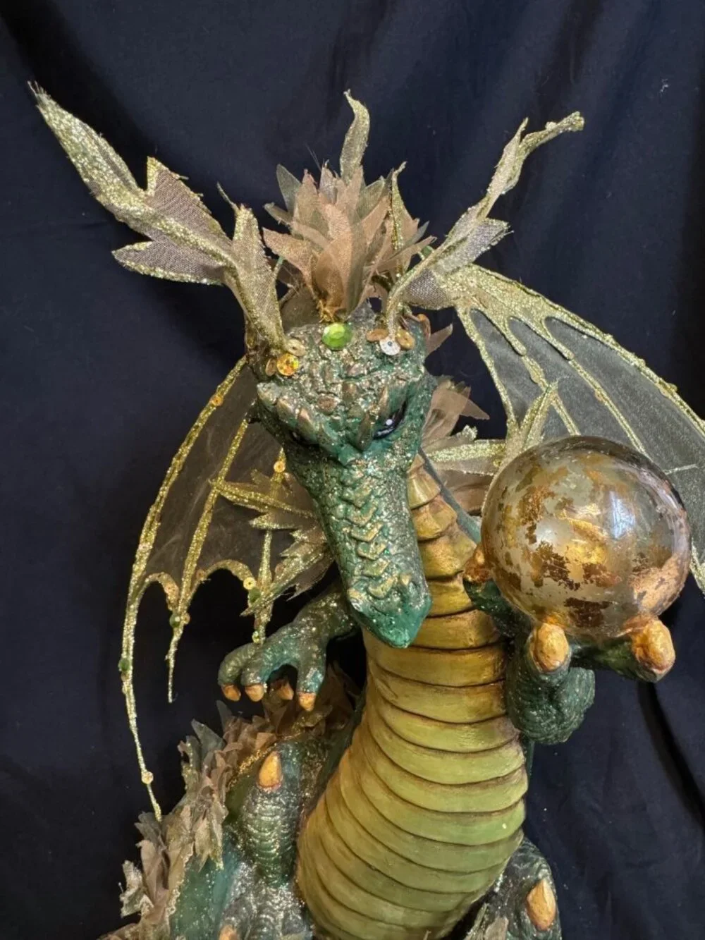 Katherine's Collection Beaded Green Dragon Sitting Figurine Myths & Legends